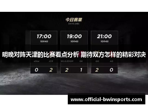 明晚对阵天津的比赛看点分析 期待双方怎样的精彩对决